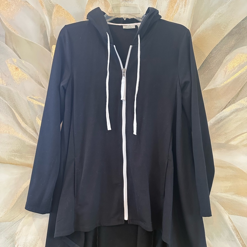 Lori Goldstein LOGO Hi-low Hooded Sweatshirt